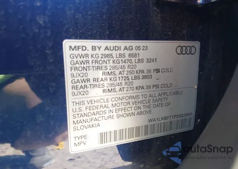2023 Audi Q7 Premium Plus 55 Tfsi Quattro Tiptronic из США, поврежденный, VIN WA1LXBF71PD023096